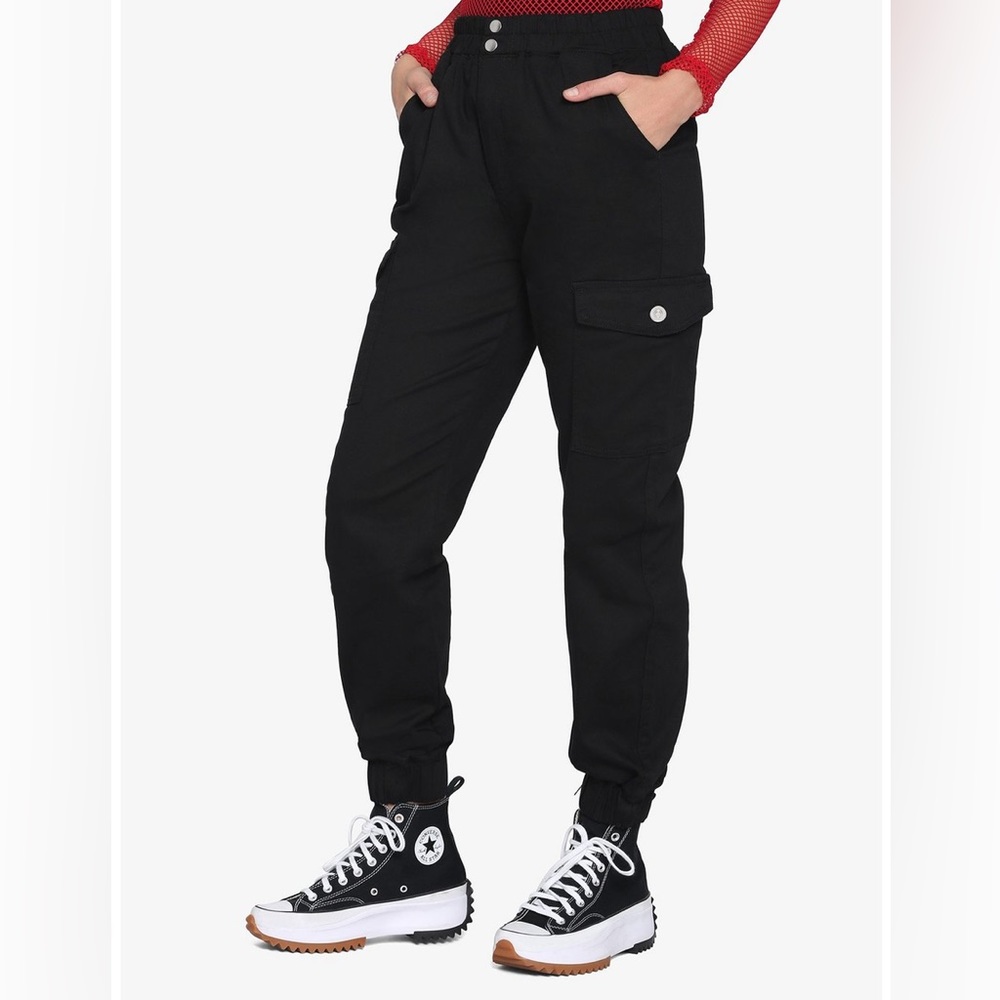 Hot Topic black cargo joggers pants